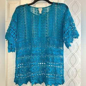 Chico's Turquoise Lace Blouse